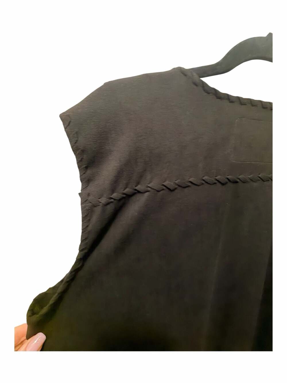 NWT xl Fornia Los Angeles Women's Suede Whip Stitch Fringe Vest - Picture 3 of 6